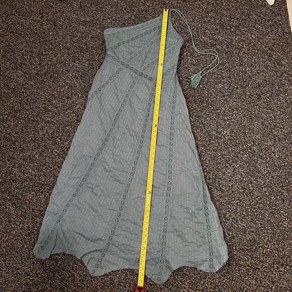 Free People Bella Mint Blue Boho One Shoulder Maxi Dress Size S Festival - Picture 10 of 15